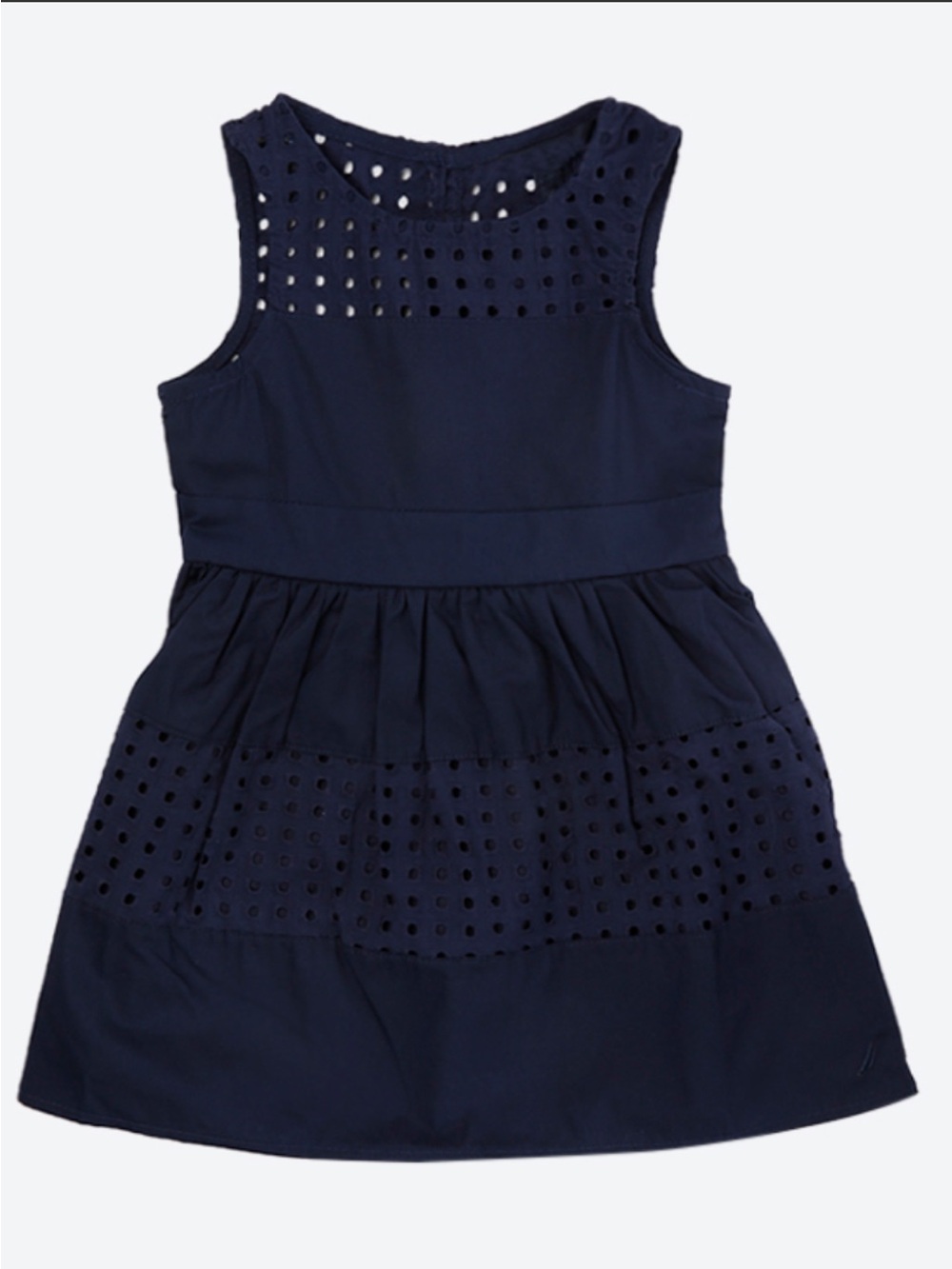 Nautica girls 4T Navy sleeveless cotton eyelet dress